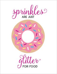 a pink donut with sprinkles are just glitter for food on it