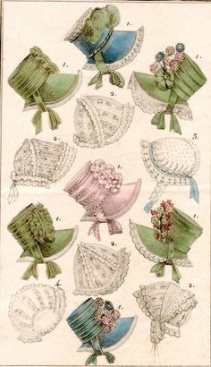 Trimming Regency Bonnets  Links to other interesting historical dress items Poke Bonnet, Affordable Shoes, Period Outfit, Retro Mode