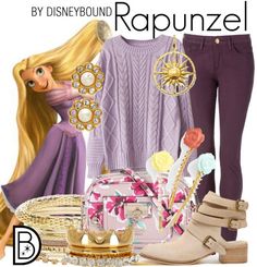 Get the look! More Rapunzel Outfit, Disney Character Outfits, Disney Bound Outfits Casual, Movie Date Outfits, Disney Princess Outfits, Disney Themed Outfits, Cute Disney Outfits, Disney Inspired Fashion, Disneyland Outfits