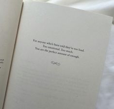 an open book with a quote on it