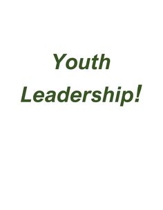 the words youth leadership are written in green