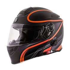 TORC Unisex-Adult Flip-Up Motorcycle Helmet (Matte Black Orange, Medium) Modular Motorcycle Helmets, Bluetooth Motorcycle Helmet, Helmet Accessories, Motorcycle Helmet, Motorcycle Helmets, Full Face, Black Flats