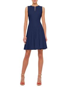 Sleeveless Zip-Front Seamed A-Line Cotton Dress Breastfeeding Dresses, Akris Dress, Sleeveless Cotton Dress, Best Designer Dresses, Zip Dress, Lela Rose, Trapeze Dress, Tailored Dress, Virtual Closet