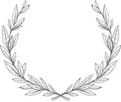 a drawing of a laurel wreath