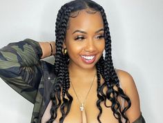 Jumbo box braids don't look like they did five years ago. Click to see the return of the jumbo box braids and get some inspiration for your next look! #jumbobixbraids #blackhair #boxbraidstyles Easy Boho Braids, Braid Sizes, Braid Pictures, Box Braids Sizes, Braids For Beginners, Marley Braiding Hair, Box Braids Pictures, Red Box Braids, Large Box Braids