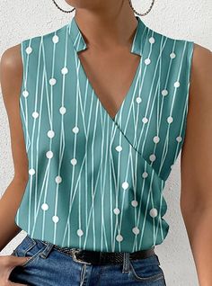 Cheap Tank Tops, Black White Pink, Green And Khaki, Pink Polka Dots, Black Tank Tops, Elegant Fashion, Tank Tops Women, Polka Dot