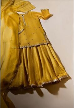 Mango Yellow, Embroidery Suits Punjabi, Haldi Outfits, Suits Punjabi, Zardosi Work, Outfit 2020, Tandoori Masala, Wedding Dresses For Kids, Pakistani Dresses Casual