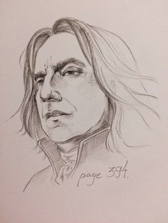 a drawing of a man with long hair