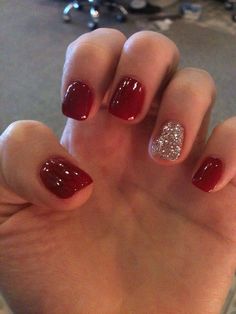 Red Gel Nails, Nagellack Trends, Nail Swag, Shellac Nails, Xmas Nails, Love Nails, Holiday Nails, Red Lips, Nail Art Design