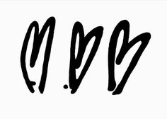 the letters m and v are drawn in black ink on a white paper with an orange marker