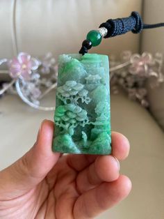 🌈 Natural Scenery Jadeite Jade Pendant, Chinese Vintage Style Outdoor Landscape 🌷 Untreated Natural Jadeite/ Grade A Jade 🌷 Certified : YES 🌷 Jade from Myanmar/ Burma 🌷 100% handmade carving 🌷 Dimensions : 52.1 x 31.7 x 8.8mm 🌷 Color : Light Green 🌷 Free standard shipping from Hong Kong with tracking included 🌷 Take approximately 7-21 days to arrive worldwide ❤️ In Chinese Culture: Young people wear jade pendant will have a prosperous life, attracts good luck and friendship Old people w Green Bridge, Mountain Tree, Verde Jade, Chinese Vintage, Best Gifts For Him, Outdoor Landscape, Jade Necklace, Natural Scenery