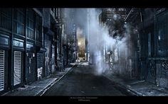 I like the environment here and am thinking of using the smoke idea to give my scene that extra "creepiness" and "dark" factor. Wattpad Background, Photography Essentials, Black And White City, Fine Photography, Dark City, World Of Darkness, Lower Manhattan, Tumblr Photography, Manhattan New York