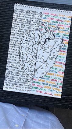 a piece of paper with a drawing of a human brain on it