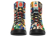 These gorgeous boots are bound to put you in a good mood! They’re fabulous, fun and super comfy! Art Boots, Colourful Socks, Gorgeous Boots, Xmas Baubles, Shoes For Kids, Colorful Socks, Good Mood, Kid Shoes, Boots Men