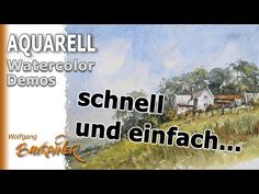 an image of watercolor painting with the words schnel und einfach