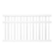 a white fence with rails on the top and bottom part, against a white background