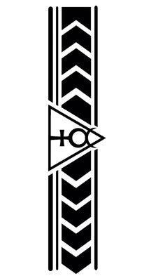 an image of a black and white arrow with the word's symbol on it