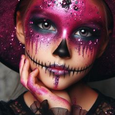 It’s always fun to dress up for Halloween! This article is here to inspire you with a selection of imaginative Halloween makeup ideas for kids! easy, zombie, cat, witch, princess, vampire, fairy, simple, cute, black cat, basic, wolf, boys, girls makeup, spider, cute, pumpkin, skeleton. Painted Face Halloween Women, Toddler Zombie Makeup, Zombie Bride Makeup Halloween, Zombie Ballerina Makeup, Rainbow Skeleton Makeup For Kids, Grim Reaper Face Paint For Kids, Monster Makeup Pretty, Girls Skeleton Makeup, Zombie Princess Makeup