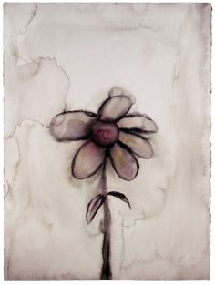 a painting of a flower on a white background