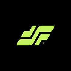 a black and green logo with the letter f in it's center, on a dark background