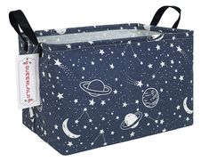 an image of a storage bag with space and stars on it