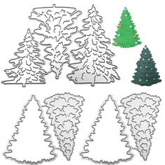 christmas trees and snowflakes are cut out from the shape of cookie cutters