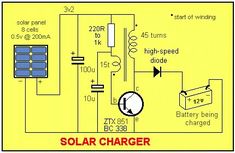 the solar charger circuit is shown in this diagram