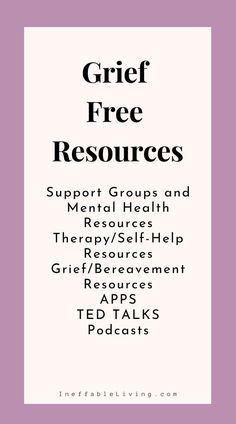 the front cover of a book with text that reads, griff free resources support groups and mental health resources therapy