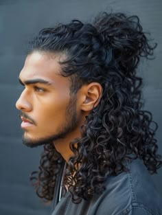 Curly Hairstyles With Undercut, Rambo Hairstyle, Black Man Long Hairstyles, Masculine Curly Hairstyles, Neat Curly Hairstyles, Black Guy Hairstyles Short, Curly Hair Undercut Men, Black Men Long Curly Hair, Cool Male Hairstyles