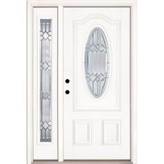 a white front door with glass panels