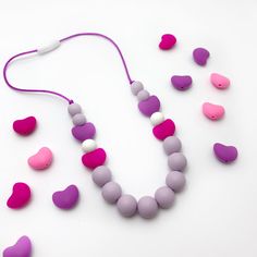 ♥︎ Beads are made out of food grade silicone and FREE from BPA, phthalates, cadmium, lead and heavy metals. YAY! no toxic materials touching your baby's skin!♥︎ Easily cleaned with soap and water, lay flat to dry. Wash before first use.♥︎ Cord is exposed in the back so rest assured there will be no hair pulling!♥︎ Great for kids 3+ who have the need to chew on jewelry or non edible items, bite nails, anxiety (sensory issues). SAFETY♥︎ Beads are secured by knots, Do NOT chew or alter the breakawa Silicone Jewelry, Chewable Jewelry, Sensory Necklace, Chew Necklace, Silicone Teething Necklace, Silicone Necklace, Sensory Tools, Toddler Sensory, Hair Pulling