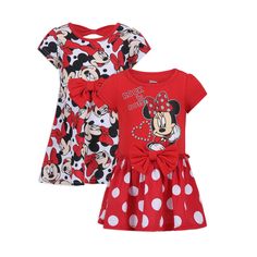 PRICES MAY VARY. KNEE LENGTH DRESS BUNDLE: Disney’s Minnie Mouse dress set for toddlers includes two knee length dresses with boat neck and ruched sleeves. Flowy dress with cinched waist design, accented with cute bows at the waists. Our Minnie Mouse dress set comes in 2 different colors and designs for that casual feminine look that your little one will simply adore. WEARABLE ALL YEAR ROUND: Moms and dads, get your money's value when you buy cute clothes that she will happily wear all throughou Disney Character Outfit Ideas, Minnie Mouse Dresses, Toddler Minnie Mouse Outfit, Character Outfit Ideas, Minnie Mouse Dress Toddler, Playful Short Sleeve Minnie Mouse Dress, Spring Cotton Minnie Mouse Dress, Disney Minnie Mouse Cotton Dresses, Mouse Dress