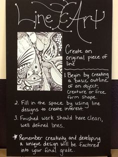 a chalkboard with some writing on it that says, wine art create an original piece of ink