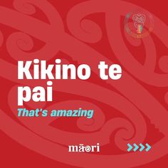 a red cover with the words kikino te pai that's amazing