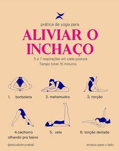 the poster shows how to do yoga for beginners in spanish and english, with instructions on