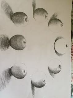 pencil drawings of different shapes and sizes