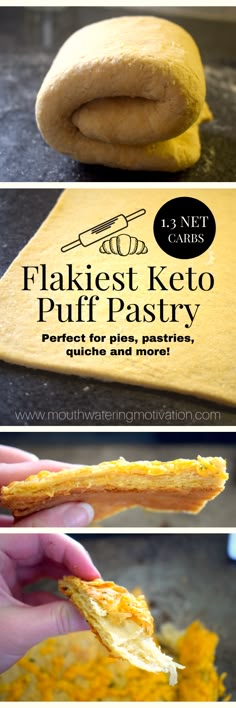 this is an image of the flakest keto puff pastry that has been cut in half