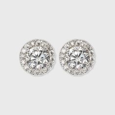 Every look needs the perfect amount of sparkle, and these Sterling Silver Halo Button Earrings do just that. The halo stud earrings add a playful, sophisticated touch to any outfit wear with a T-shirt and jeans or pair with a little black dress for the perfect amount of bling. If you’re not satisfied with any Target Owned Brand item, return it within one year with a receipt for an exchange or a refund. Gender: female. Age Group: adult. Pattern: Solid. Sterling Silver Round Earrings With Halo Setting, Round Sterling Silver Diamond Earrings With Halo Setting, Sterling Silver Round Halo Earrings, Silver Round Cut Halo Earrings, Halo Cubic Zirconia Round-cut Earrings, Round Halo, Expensive Jewelry Luxury, Halo Earrings Studs, Hoop Earring Sets