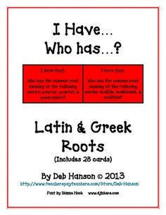 the front cover of i have who has? latin and greek roots