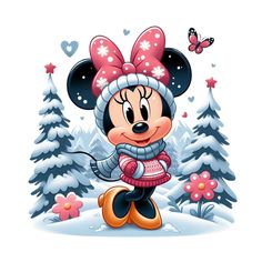 Mickey Mouse Winter, Minnie Mouse Christmas Wallpaper, Mini Mouse Picture, Mickey And Minnie Winter Wonderland, Christmas Disney Clipart, Minnie Mouse Png Transparent, Mouse Pictures, Minnie Mouse Christmas, Disney Cuties