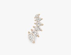 Made with lab grown diamonds and 14k solid gold, this earring is designed to be worn solo as a statement of individuality. Shop VRAI earrings. Princess Cut Earrings, Ear Climber Earrings, Marquise Earrings, Ear Crawler, Ear Climber, Stacked Earrings, Light Earrings, Climber Earrings, Tiny Diamond