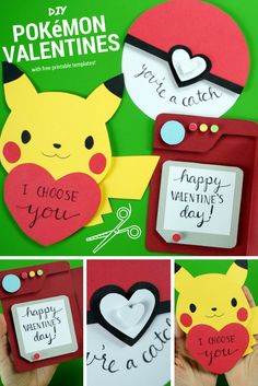 pokemon valentine's day cards made with paper