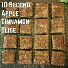 several squares of food sitting on top of a cooling rack