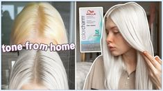 Wella Blonde Toner, Platinum Blonde Hair At Home, Tone Yellow Hair, Tone Hair At Home, Wella T14, Toning Blonde Hair, Brassy Blonde Hair, Blonde Hair At Home, Yellow Blonde Hair