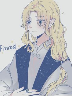 an anime character with long blonde hair