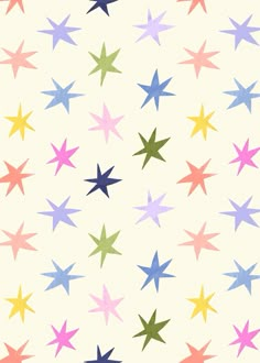 multicolored stars are scattered on a white background