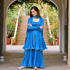 Frock With Plazo, Eid Outfit Ideas, Gharara Designs, Attractive Dresses, Indian Fashion Trends, Eid Outfit