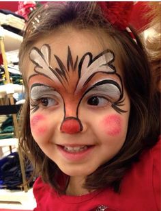 Reindeer Face Paint, Girl Face Painting, Christmas Rudolph, Rudolph Reindeer, Face Painting Easy, Reindeer Face, Winter Face