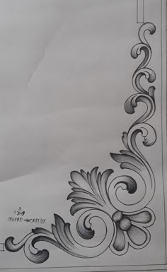 a drawing of an ornate design on paper