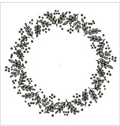 a circular frame made up of leaves and berries